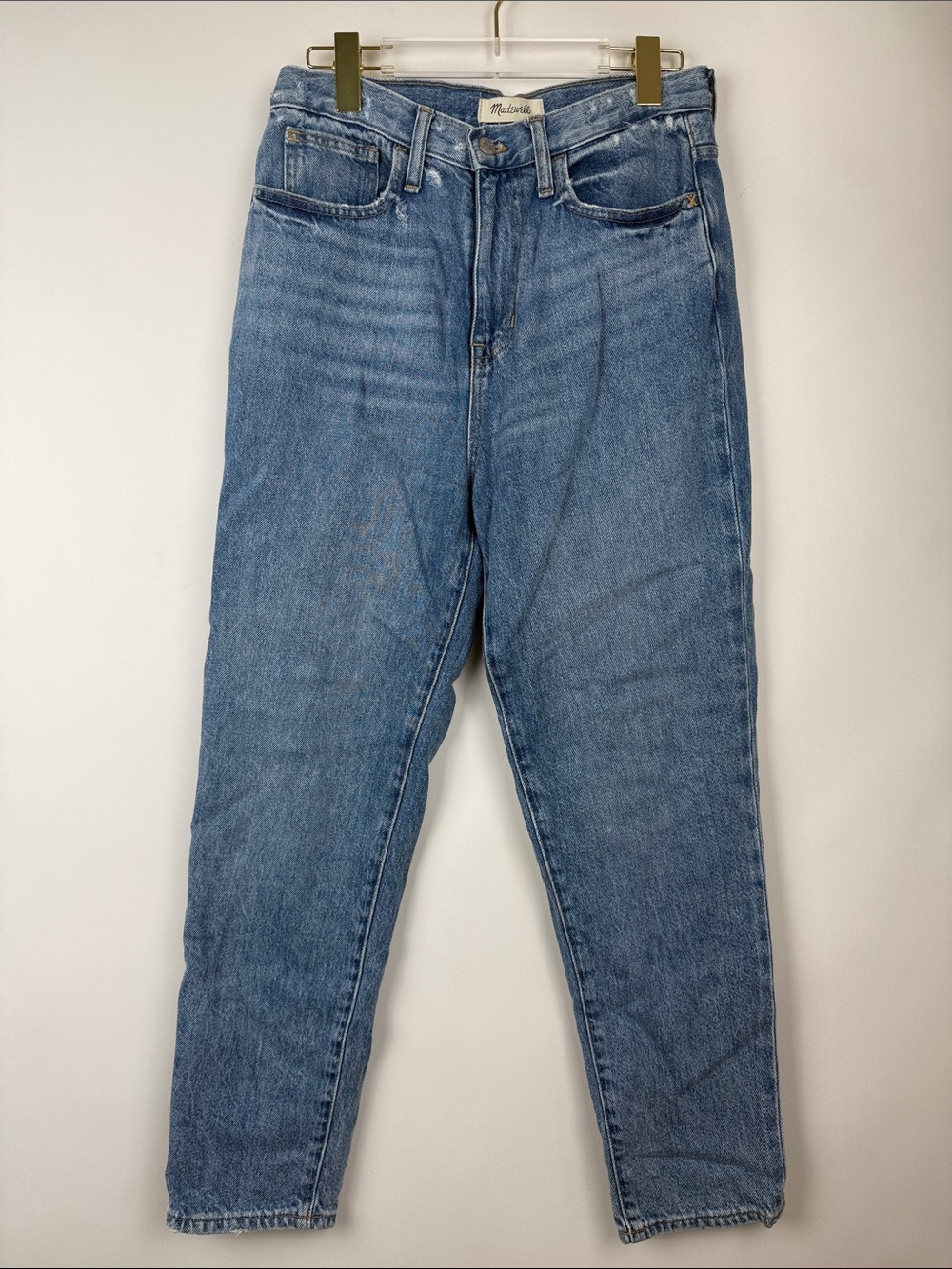 Madewell The Mom Jeans in Foster Wash High Rise Slightly Distressed Size 26